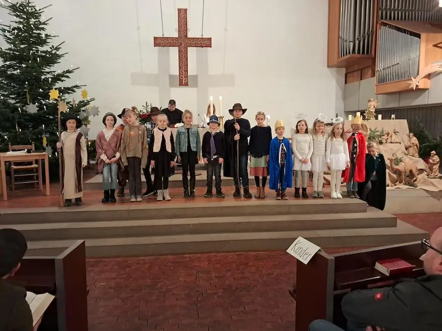 Kinder vom Krippenspiel 2024 in der Johanneskirche