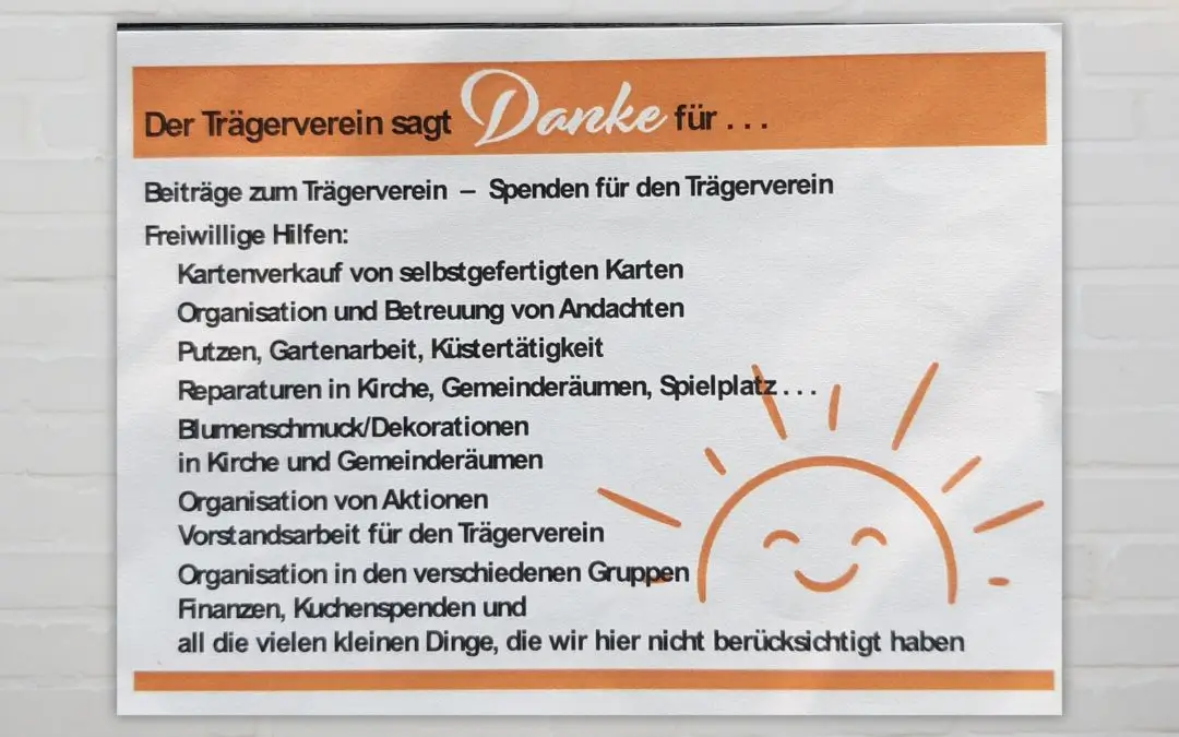 Andacht: DANKE! & Jahreshauptversammlung