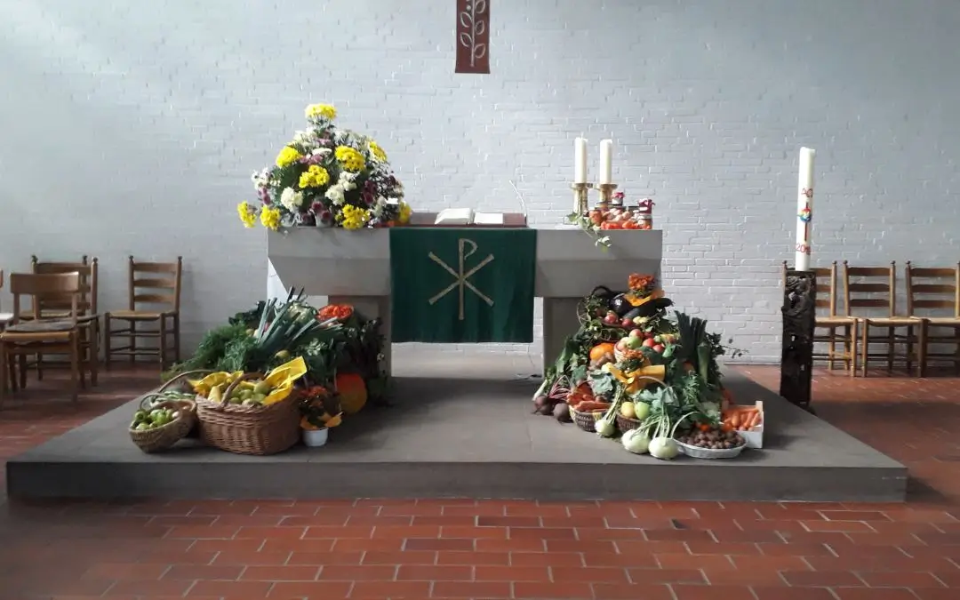Erntegaben zum Erntedank-Gottesdienst